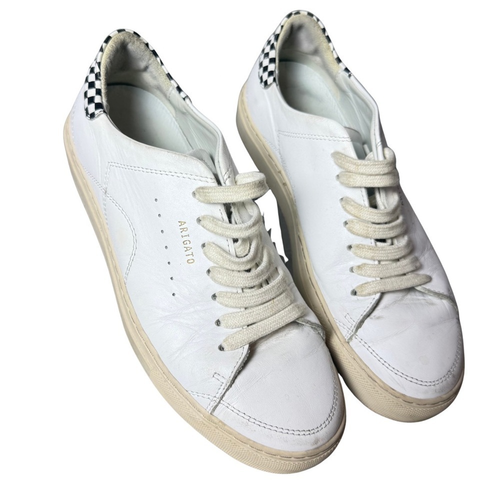 Axel Arigato Women’s Low Top Leather Clean 90 Checkered Heel Sneakers Size 39